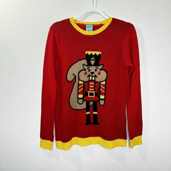 Norther Pole Ugly Christmas Sweater - Chipmunk Nutcracker Red‎ Sweater - XS Size - Picture 2 of 9